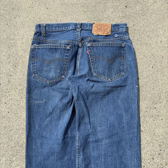 Vintage 80s Levis 501xx Jeans Mens 30x32 Button Fly USA Made Dark Wash Indigo - Picture 10 of 16
